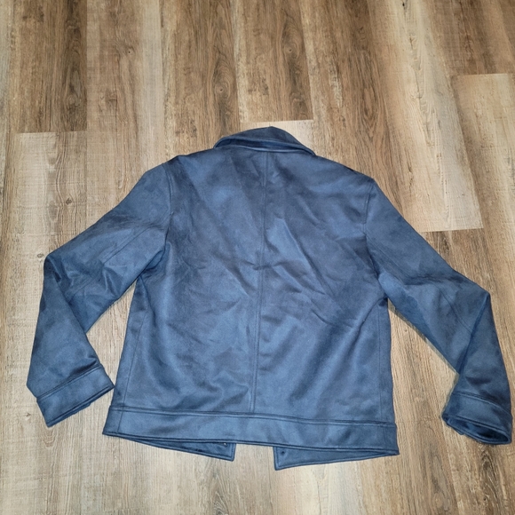 Express Men's Solid Wool-Blend Oxford Jacket Navy Blue Size L Large - Picture 9 of 13